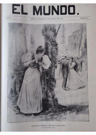 PORTADA ANTIGUA 1896 DE CARLOS ALCALDE, VERANO MEXICANO