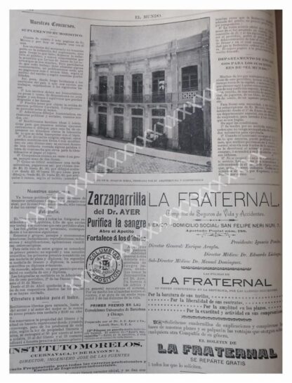 NOTA PRENSA ANTIGUA 1896 EXPOSICION INDUSTRIAL PUEBLA - Image 3