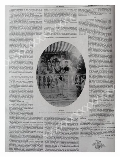 CARTEL ANTIGUO ORIGINAL DE 1897 KERMESSE EN SANTA MONICA D.F - Image 3