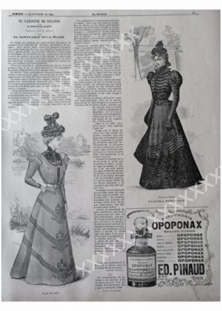 CARTEL ANTIGUO ORIGINAL DE 1897 VESTIDOS DE LA EPOCA /48