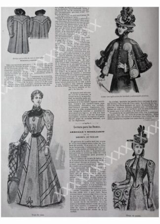 CARTEL ANTIGUO ORIGINAL DE 1897 VESTIDOS DE LA EPOCA /49