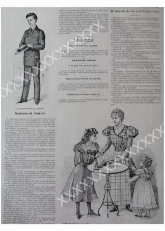 CARTEL ANTIGUO ORIGINAL DE 1897 MODAS DE ESA EPOCA /50