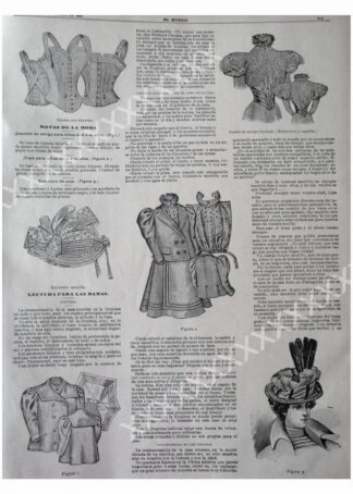 CARTEL ANTIGUO ORIGINAL DE 1897 MODAS DE ESA EPOCA /46