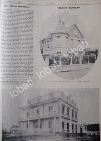 CARTEL ANTIGUO ORIGINAL DE CASAS SEÑORIALES DE D.F. HARTMAN Y JOSE MARIA DEL RIO / LDM