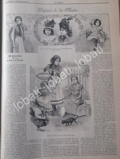 GACETA ANTIGUA DE MODAS 1899. " PAGINAS DE LA MODA " /57 - Image 2