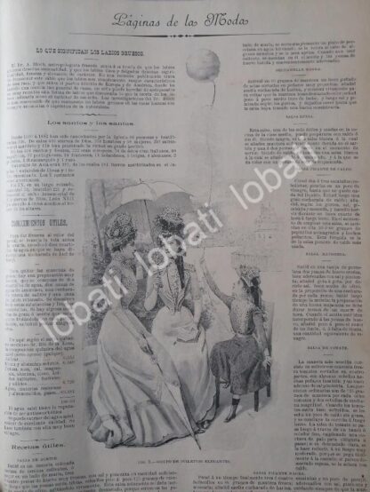 GACETA ANTIGUA DE MODAS 1899. " PAGINAS DE LA MODA " /51 - Image 2