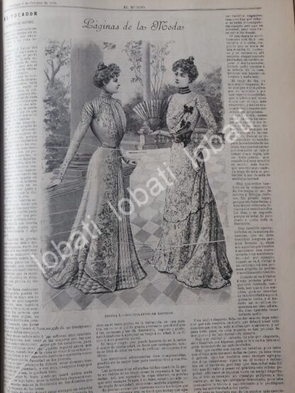GACETA ANTIGUA DE MODAS 1899. " PAGINAS DE LA MODA " /58 - Image 2