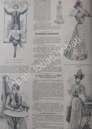 GACETA ANTIGUA DE MODAS 1899. " PAGINAS DE LA MODA " /51