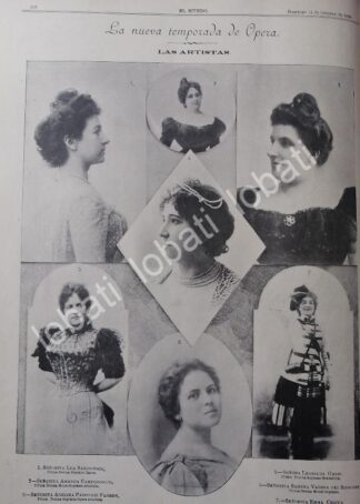 CARTEL ANTIGUO ORIGINAL DE ARTISTAS DE LA TEMPORADA DE OPERA 1899 / TEATRO - FEP