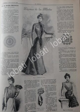 GACETA ANTIGUA DE MODAS 1899. " PAGINAS DE LA MODA " /59