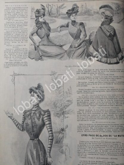 GACETA ANTIGUA DE MODAS 1899. " PAGINAS DE LA MODA " /59 - Image 3