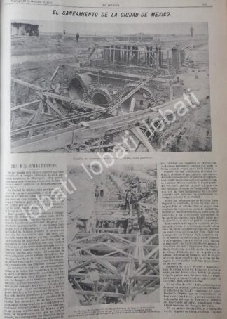 CARTEL ANTIGUO ORIGINAL DE CONTRUCCION DE SISTEMA DE DRENAJE DEL D.F 1899 / LDM