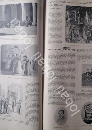 CARTEL ANTIGUO ORIGINAL DE PORFIRIO DIAZ Y HOMENAJE A BENITO JUAREZ 1899 /PLT