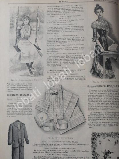GACETA ANTIGUA DE MODAS 1899. " PAGINAS DE LA MODA " /63 - Image 5