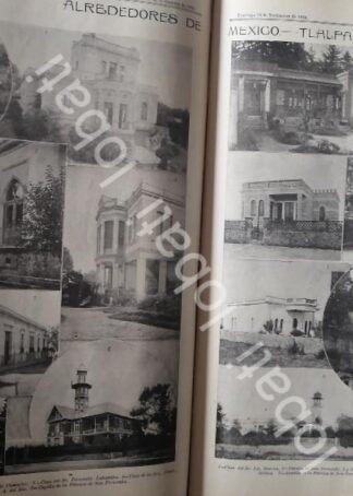 CARTEL ANTIGUO ORIGINAL DE CASAS Y MANSONES DE TLALPAM 1899 / ASM LDM