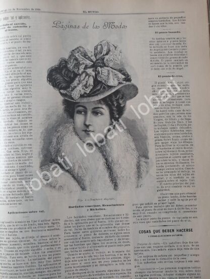 GACETA ANTIGUA DE MODAS 1899. " PAGINAS DE LA MODA " /64 - Image 3
