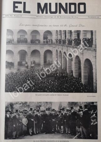 CARTEL ANTIGUO ORIGINAL DE MANIFESTACIONES EN APOYO A PORFIRIO DIAZ 1899 D.F / PLT LDM