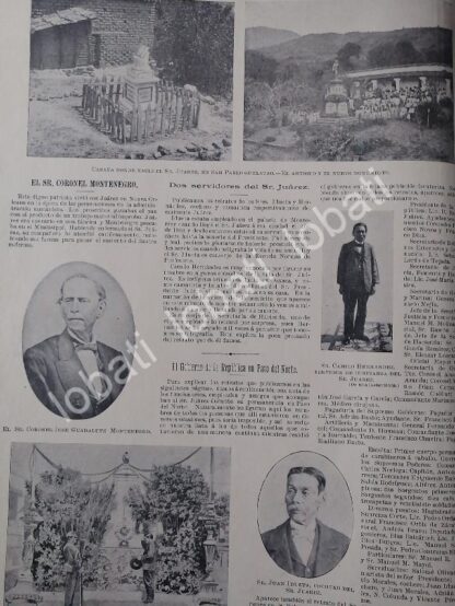CARTEL ANTIGUO ORIGINAL DE PORFIRIO DIAZ Y HOMENAJE A BENITO JUAREZ 1899 /PLT - Image 6