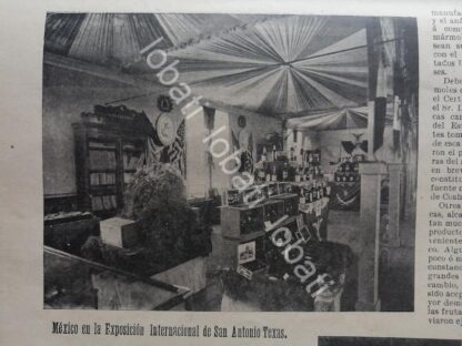 CARTEL ANTIGUO ORIGINAL DE MEXICO EN EXPOSICION INTERNACIONAL. SAN ANTONIO. TX 1899 - Image 4