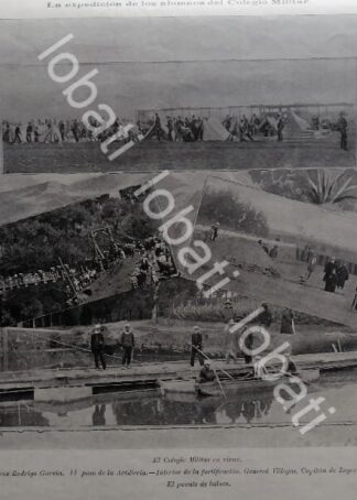 CARTEL ANTIGUO ORIGINAL DE EXPEDICION DE CADETES DEL COLEGIO MILITAR A TIANGUISTENGO 1899 / MLT