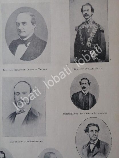 CARTEL ANTIGUO ORIGINAL DE MILITARES Y POLITICOS DE LA EPOCA DE LA REFORMA 1899 /PLT - Image 3