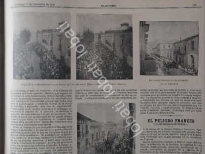 CARTEL ANTIGUO ORIGINAL DE MANIFESTACION EN OAXACA EN APOYO A PORFIRIO DIAZ 1899 - Image 3