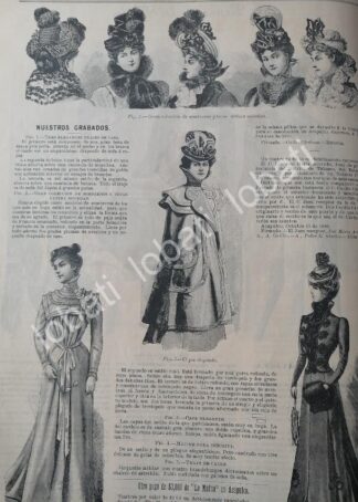 GACETA ANTIGUA DE MODAS 1899. " PAGINAS DE LA MODA " /66
