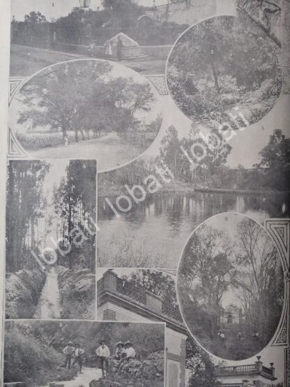 CARTEL ANTIGUO ORIGINAL DE CASAS Y LUGARES DE TLALPAM 1899 / LDM - Image 2