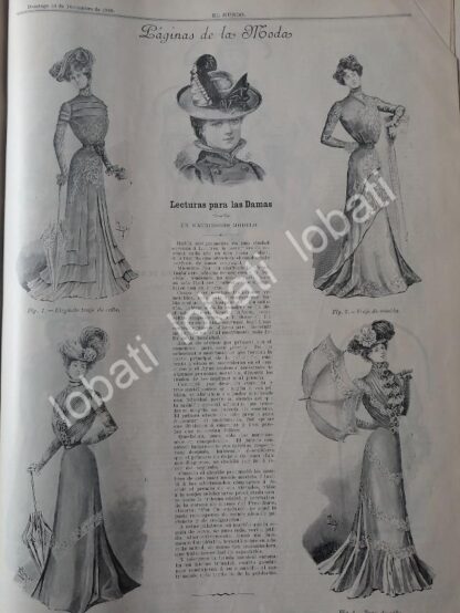 GACETA ANTIGUA DE MODAS 1899. " PAGINAS DE LA MODA " /68 - Image 2