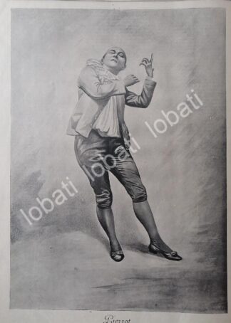 GRABADO ANTIGUO 1899. PIERROT / TEATRO