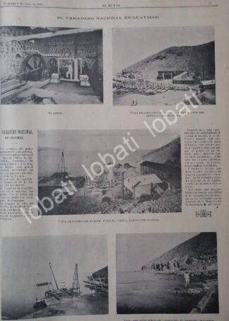 CARTEL ANTIGUO ORIGINAL DE EL PUERTO DE GUAYMAS SONORA 1899 / LDM