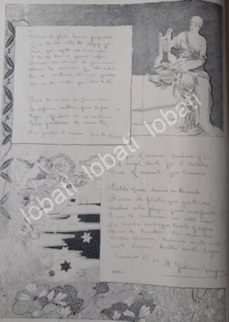 CARTEL ANTIGUO ORIGINAL DE POEMA INEDITO DE MANUEL GUTIERREZ NAJERA 1899 / Poetas