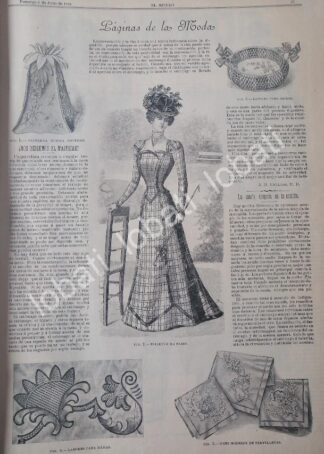 GACETA ANTIGUA DE MODAS 1899. " PAGINAS DE LA MODA " /50