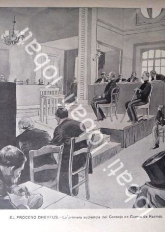 GRABADO ANTIGUO 1899 JUICIO DE ALFRED DREYFUS /MLT JRP