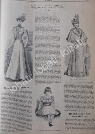 GACETA ANTIGUA DE MODAS 1899. " PAGINAS DE LA MODA " /56