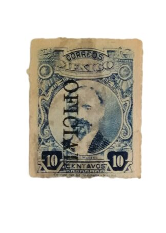 ESTAMPILLA POSTAL ANTIGUA 1917 FRANCISO I MADERO. OFICIAL. 10C