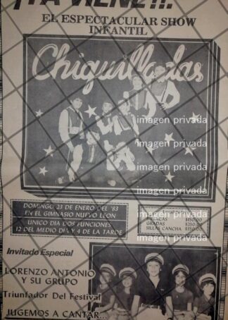 CARTEL RETRO CONCIERTO LORENZO ANTONIO Y CHIQUILLADAS MONTERREY 84
