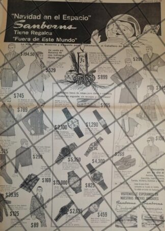 CARTEL PUBLICITARIO RETRO TIENDA SANBORNS 1969 T. POSTER