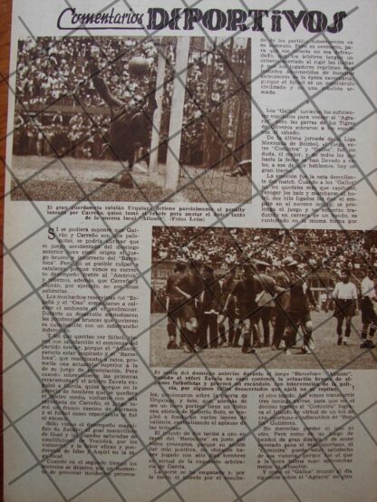 AFICHE RETRO PARTIDO CLUB ATLANTE VS BARCELONA 1937 D.F