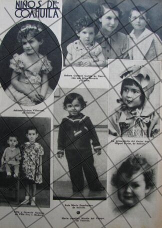 AFICHE ANTIGUO, NIÑOS ALTA SOCIEDAD COAHUILA 1937