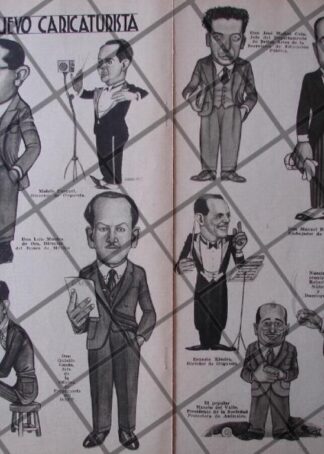 AFICHE ANTIGUO, EL CARICATURISTA ALFREDO LEO V. 1937