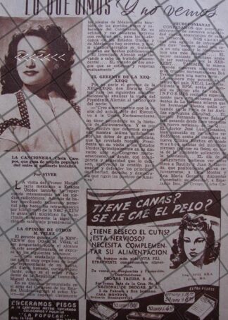 AFICHE ANTIGUO CHELA CAMPOS Y MAS NOTAS 1939