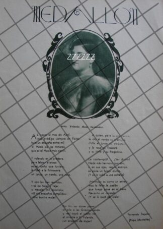 AFICHE ANTIGUO. DEDICAN A YOLANDA MAUS SANTANDER 1937