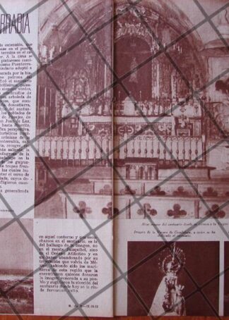 AFICHE ANTIGUO SANTUARIO DE GUADALUPE EN FUENTERRABIA 1952