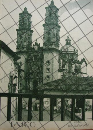AFICHE ANTIGUO TEMPLO SANTA PRISCA. TAXCO, 1937
