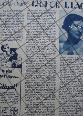 AFICHE ANTIGUO LA ESCRITORA LEONOR LLACH 1937