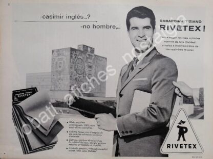 CARTEL ANTIGUO ORIGINAL DE ROGELIO GUERRA Y TELAS RIVETEX EN LA UNAM 1961 / FEP 3