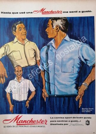 CARTEL ANTIGUO ORIGINAL DE MAURICIO GARCES, LOCO VALDEZ Y CHINO HERRERA. MANCHESTER FEP