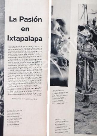 CARTEL ANTIGUO ORIGINAL DE REPORTAJE. PROCESION DE IZTAPALAPA 1950s