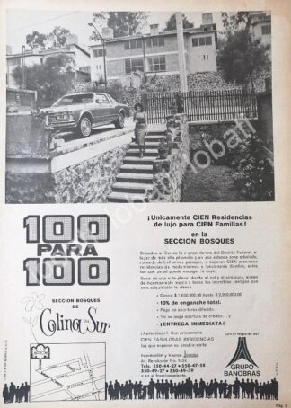 CARTEL ANTIGUO ORIGINAL DE INICIOS DE LA COLONIA COLINA DEL SUR 1979 /194 POR BANOBRAS